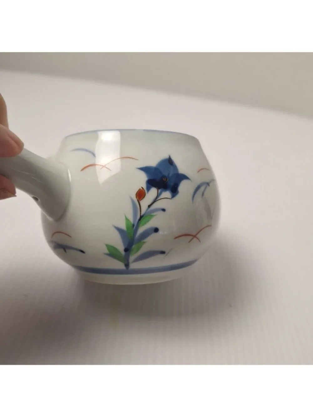 VINTAGE JAPANESE KYUSU MID CENTURY MODERN PORCELAIN TEAPOT SIDE HANDLE FLORAL
